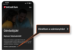 Számlanyitás indítása